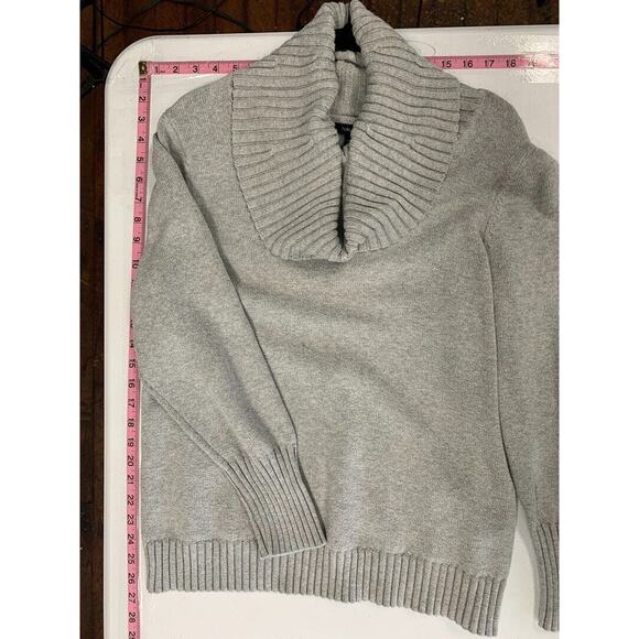 Nautica Womens Gray Ribbed Cowl Neck Sweater XL 100% Cotton Long Sleeve - Picture 5 of 5